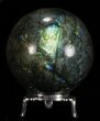 Flashy Labradorite Sphere - With Nickel Plated Stand #53566-2